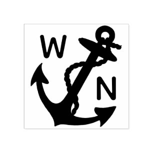 Seeanker-mit Monogramm Initialen kundenspezifisch Gummistempel