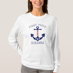 Seeanker-patriotischer erster Kamerad addieren T-Shirt