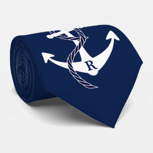 Seeanker-personalisiertes Anfangsmonogramm Krawatte