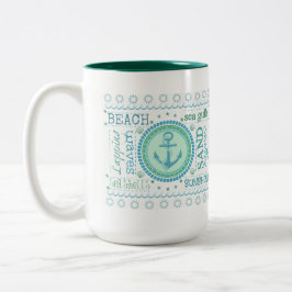 Seeanker-Typografie-Strand-Haus-Tasse Zweifarbige Tasse
