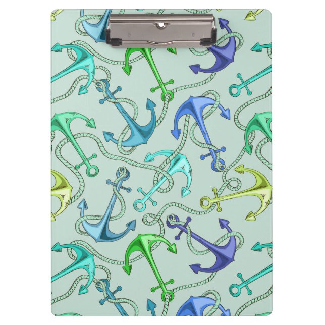 Seeanker und Seil-Muster Klemmbrett (Vorderseite)