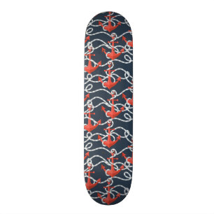 Seeanker und Seil-Muster Skateboard
