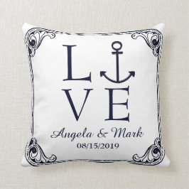 Seeanker-Vintage Dekor-Liebe personalisiert Kissen