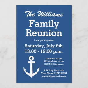 Seeankerfamilien-Wiedersehen-Party Einladungen