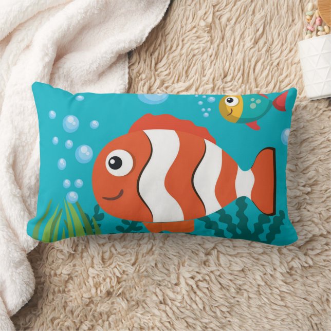 Seebad-Muster mit Meeresalgen Lendenkissen (Decke)