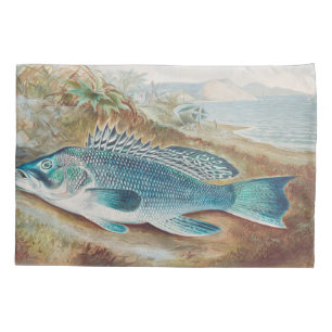 Seebarsch von S.A. Kilbourne, Vintage Fisch Kissenbezug