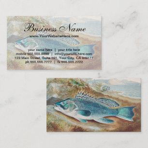 Seebarsch von S.A. Kilbourne, Vintage Fisch Visitenkarte