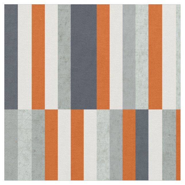 Seebauweise, Streifen Orange, blau Stoff (Nahaufnahme)