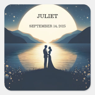 Seeberg Bergspaß Natur See Polterabend Quadratischer Aufkleber