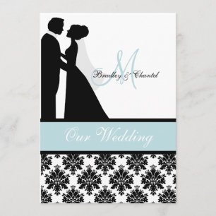 Seeblaue Hochzeits-Paar-Hochzeits-Einladung Einladung