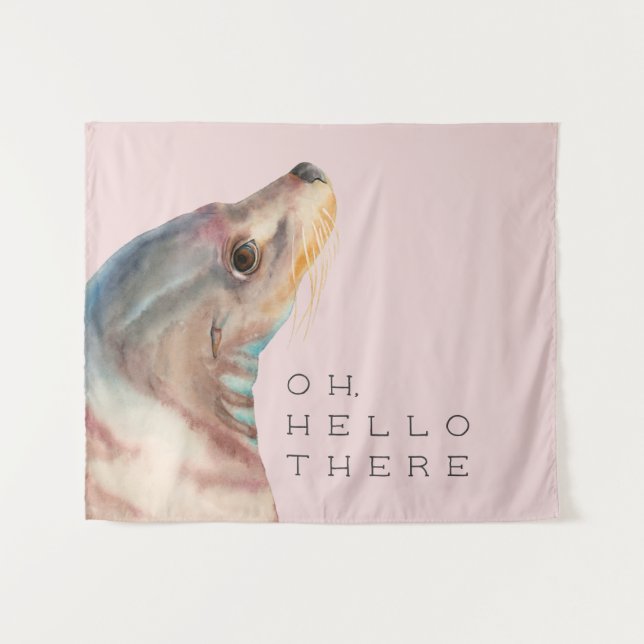 Seeblick | Fügen Sie Ihren lustigen Text hinzu Wandteppich (Vorderseite (Horizontal))