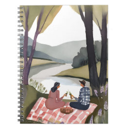 Seeblick-Picknick | Natur-Aquarellmalerei Notizblock