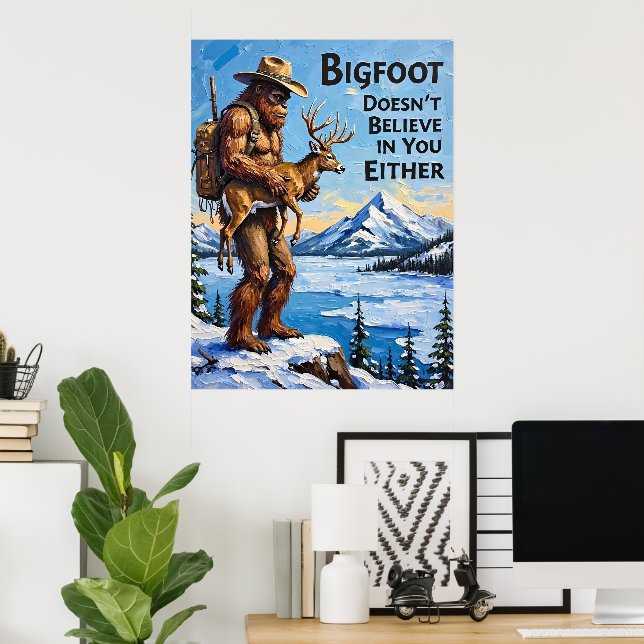 Seeblick: Schutzhalle von Bigfoot Poster (Heimbüro)