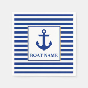 Seeboots-Namen-Anker Striped Serviette