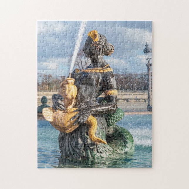 Seebrunnen am Platz de la Concorde - Paris Puzzle (Vertikal)