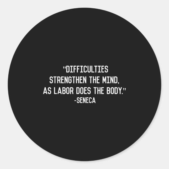 Séeca Stoic Philosophy Zitat Runder Aufkleber (Vorderseite)
