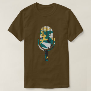 Seecamo-Muster Vintage-Mikrofon T-Shirt