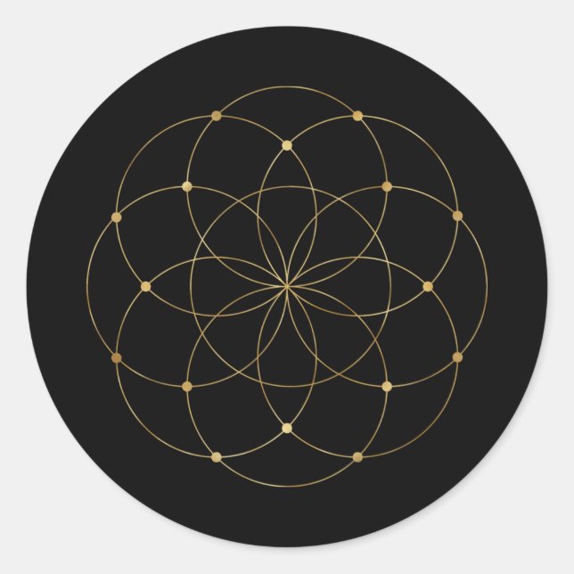 Seed of Life Sacred Geometry  Runder Aufkleber (Vorderseite)