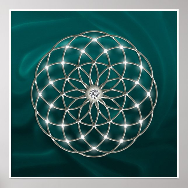 Seed of life - Tube Torus - Flower of life -grün Poster (Vorne)