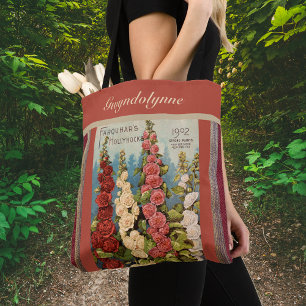Seed Packet Red 1902 Hollyhocks Vintag Monogram