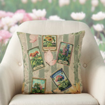 Seed Packet Vintage Sage Stripes Velvety Look