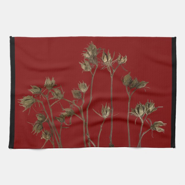 Seed Pods on a Kitchen Towel Geschirrtuch (Horizontal)