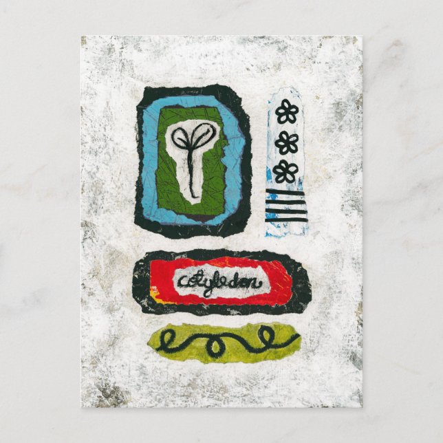Seedling Cotyledon Postcard - Abstrakte Kunst Postkarte (Vorderseite)