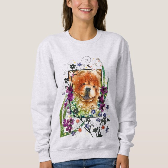 SEEDS OF CHANGE  rote Chow-Chow-Hündin  Sweatshirt (Vorderseite)