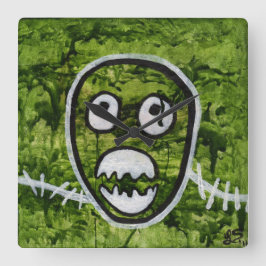 Seedy Pete Skull Odd Whimsical Monster Art Quadratische Wanduhr