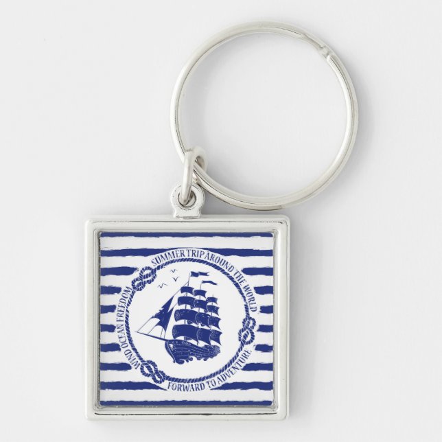 Seeemblem mit Segelschiff Schlüsselanhänger (Vorne)