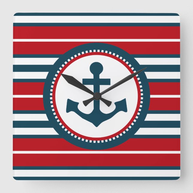 Seeentwurf Quadratische Wanduhr (Vorderseite)