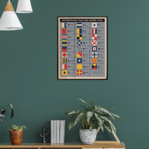 Seefahnen und Morsecode Poster