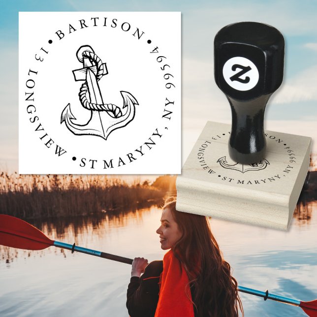 Seefahrer ANCHOR ROUND RÜCKSENDEADRESSE Gummistempel (Von Creator hochgeladen)