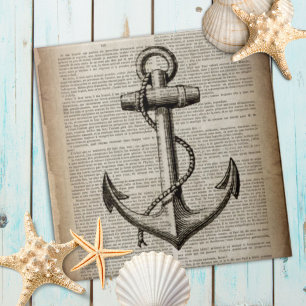 Seefahrer Vintager nautischer Anker Fliese