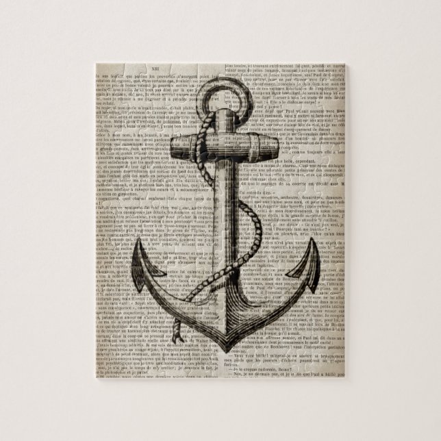 Seefahrer Vintager nautischer Anker Puzzle (Vertikal)