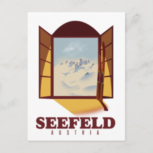 Seefeld Austria Ski Poster Postkarte