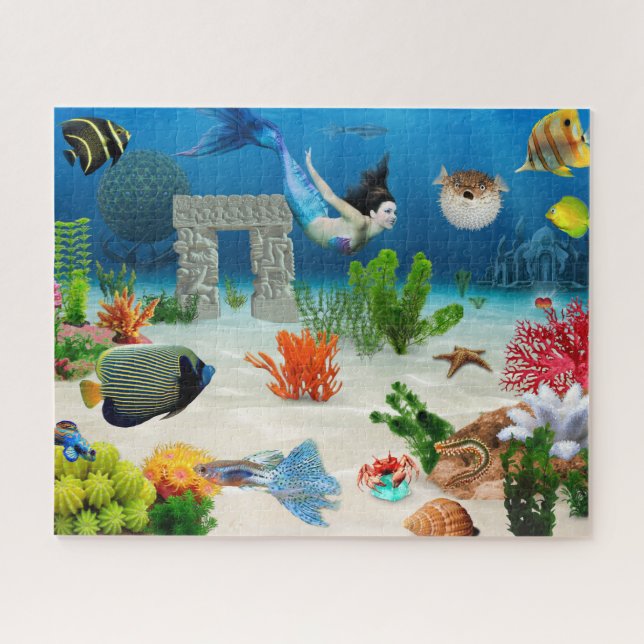 Seefisch Meerjungfrau Meerjungfrau Ariel Unterwass Puzzle (Horizontal)