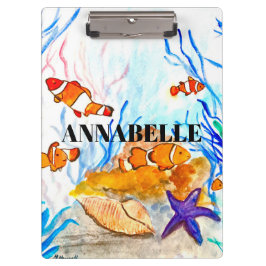 Seefische niedliche Korallenriffe Name cli Klemmbrett