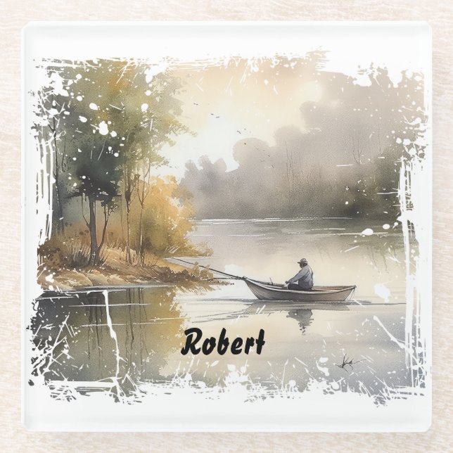 Seefischerei Glasuntersetzer (Vorderseite)