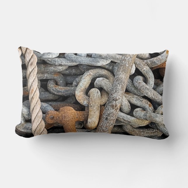 SEEFISCHKETTE UND ROPE LENDENKISSEN (Vorderseite)