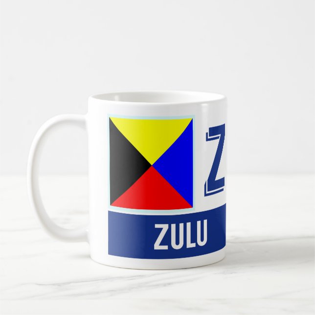 Seeflaggen-Alphabet"Z" Zulu Tasse (Links)