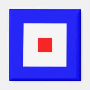 Seeflaggen-Alphabet-Zeichen-Buchstabe W (Whisky) Magnet