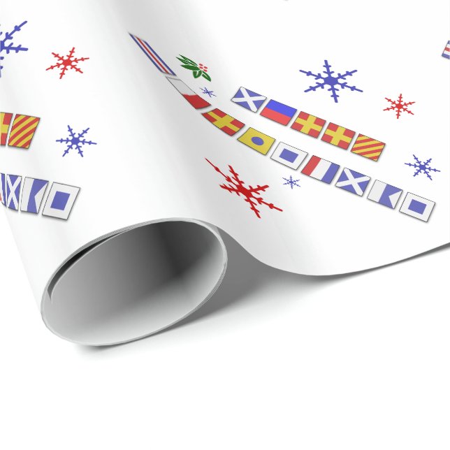 Seeflaggen-frohe Weihnacht-Geschenk-Verpackung Geschenkpapier (Rolleneckpunkt)