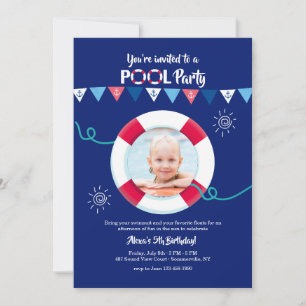 Seeflaggen mit Schwimmweste-Foto laden ein Einladung