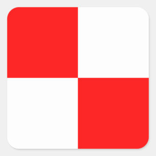 Seeflaggen-Signal-Buchstabe U (Uniform) Quadratischer Aufkleber