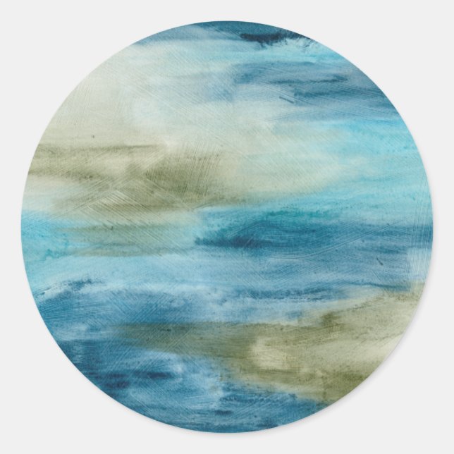 Seefluss II Runder Aufkleber (Vorderseite)