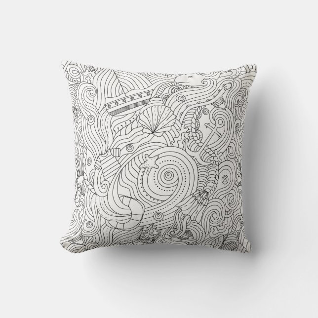 Seegekritzel Kissen (Vorderseite)