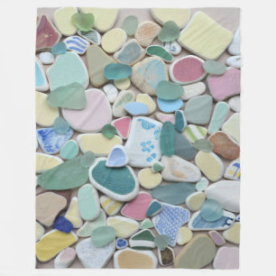 Seeglas, blauer Aquapastell der Strandglastonwaren Fleecedecke