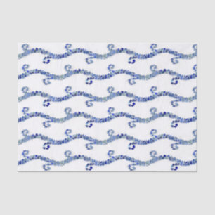 Seeglas - Blauwellen Seidenpapier