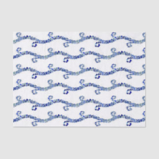 Seeglas - Blauwellen Seidenpapier